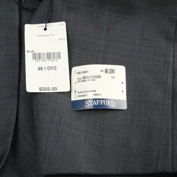 Stafford Three Button Gray Glen Plaid Sport Coat